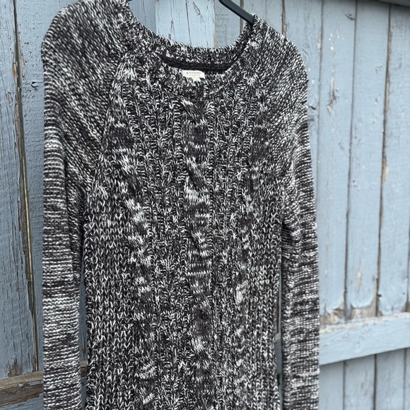 Sonoma Cable Knit Sweater Women’s XS X-Small Black and White Crew Style - Picture 3 of 9